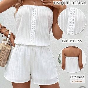 SHEIN White Strapless Romper